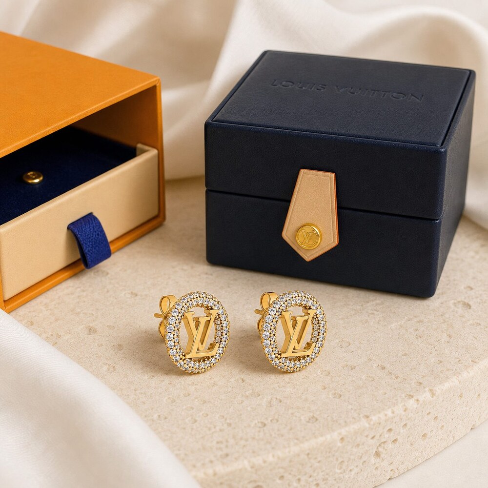 Louis Vuitton Signature Earrings Style 7 | New with Box - Picture 1 of 9